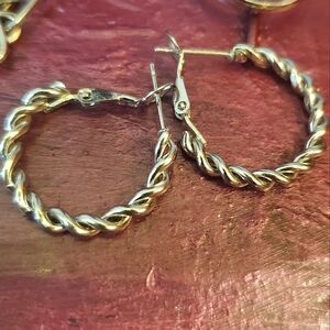 Elegant Silver Twisted Hoop Earrings Last Call  Removing Soon